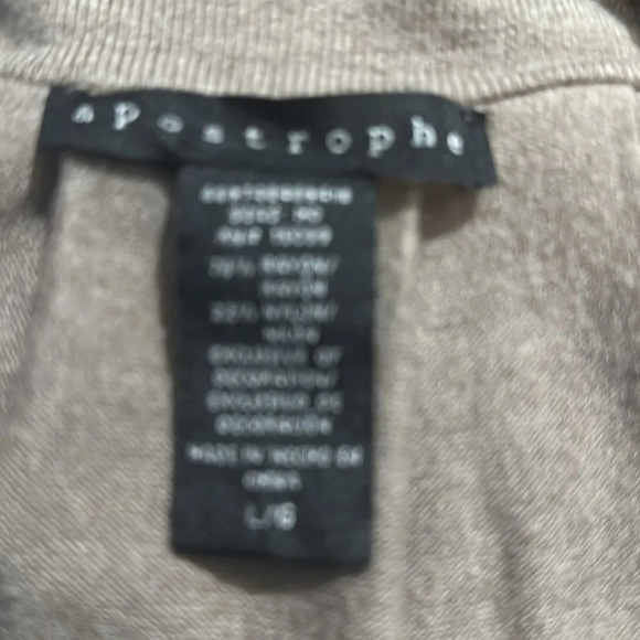 Apostrophe Women’s Taupe Lightweight Cardigan Sweater – Size Large - Picture 5 of 6